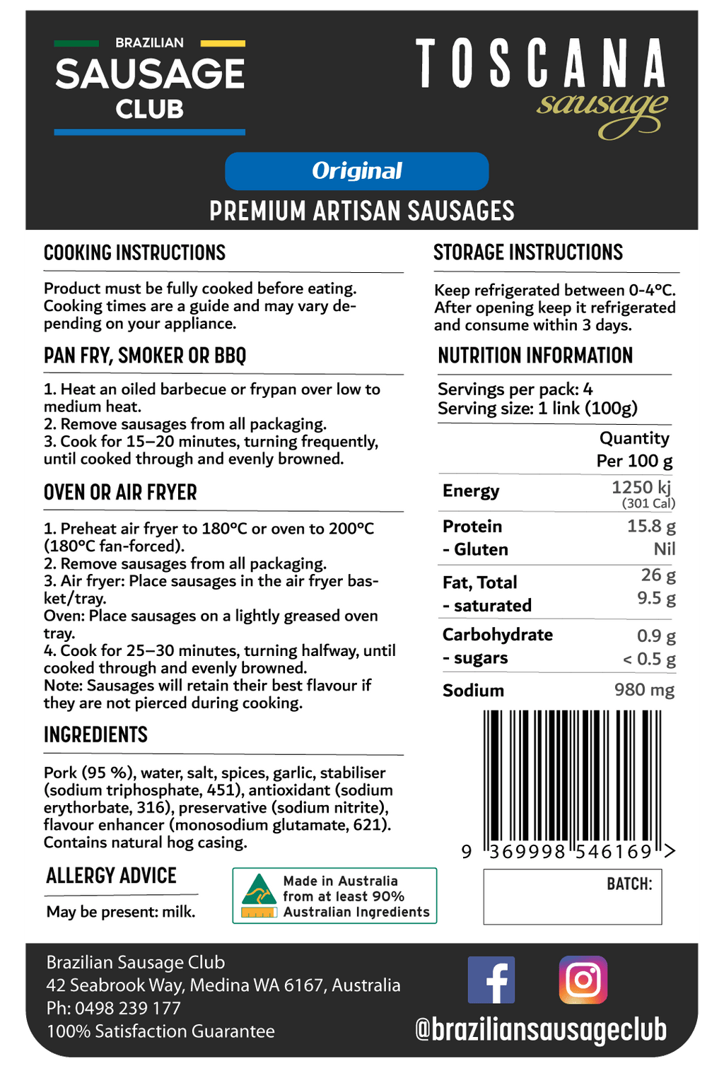 Classics – Toscana Sausage (Original)